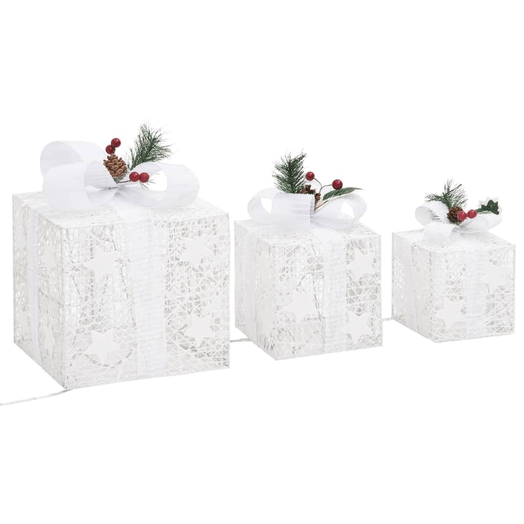 Decorative Christmas Gift Boxes 3 pcs Red Outdoor Indoor