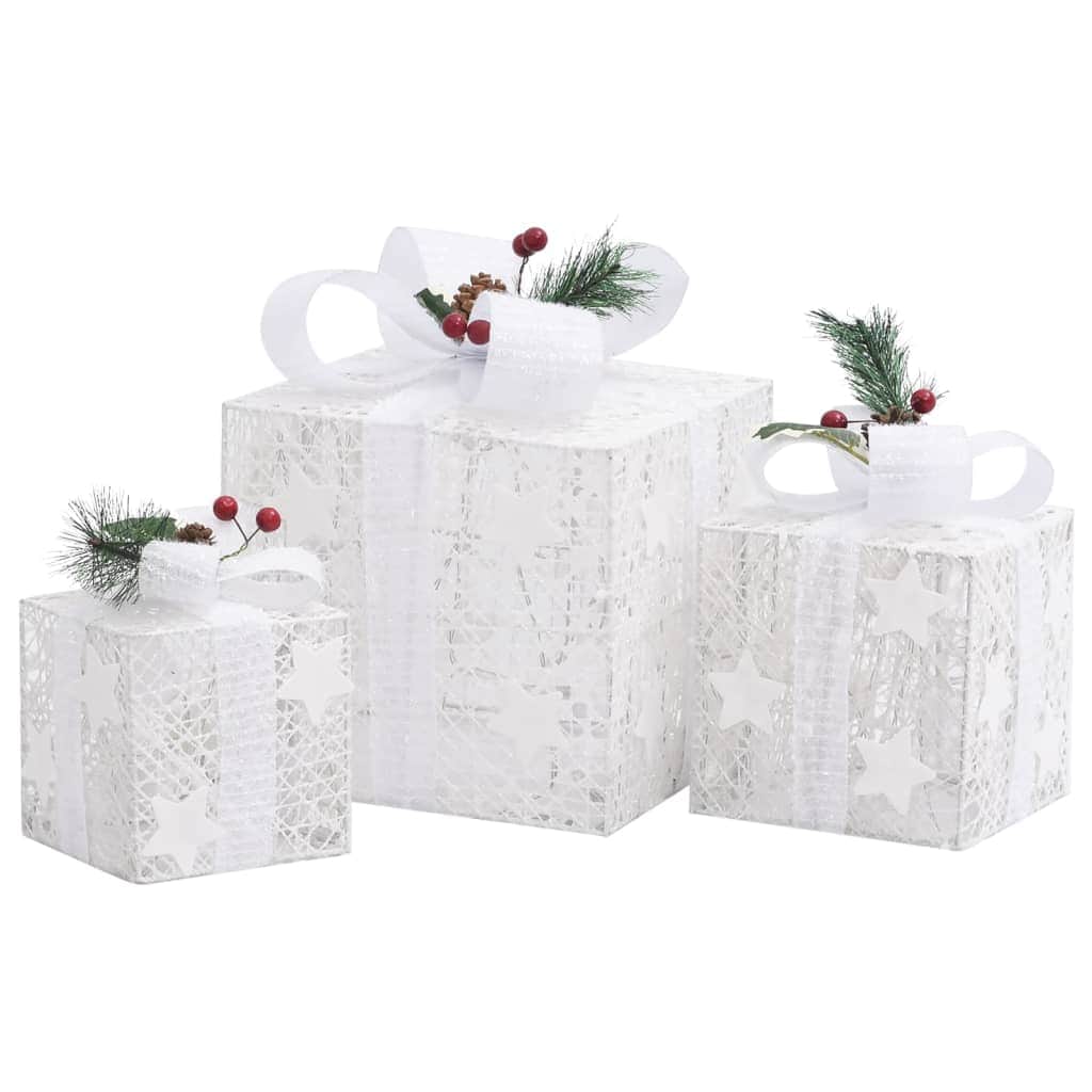 Decorative Christmas Gift Boxes 3 pcs Red Outdoor Indoor
