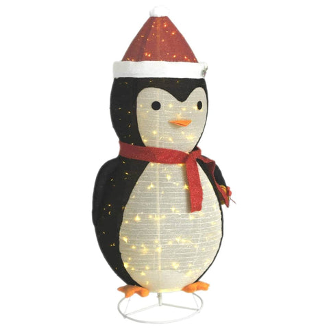 Decorative Christmas Snow Penguin Figure LED Luxury Fabric