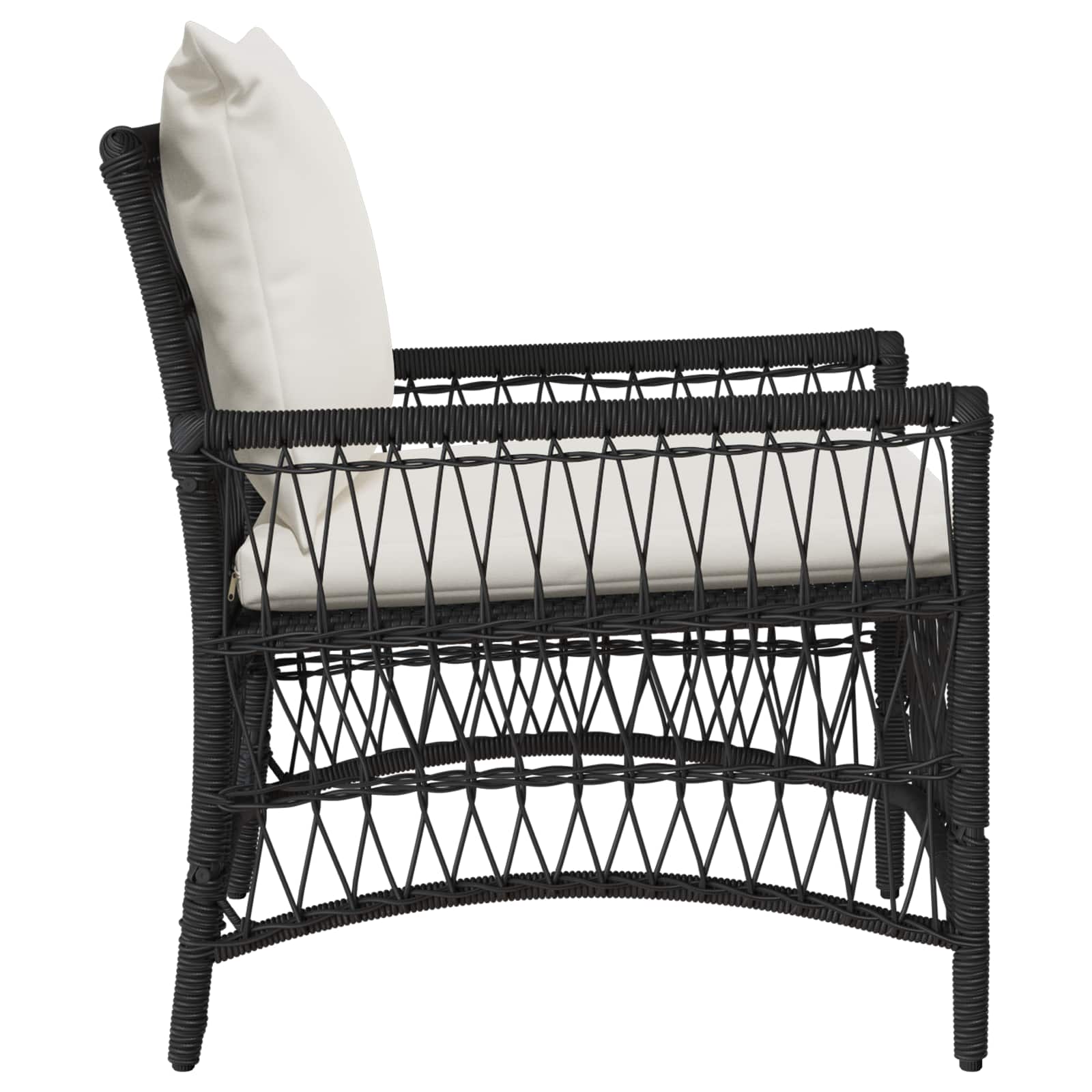 Decorative Garden Chair with Cushion Black Home Use Patio Relax