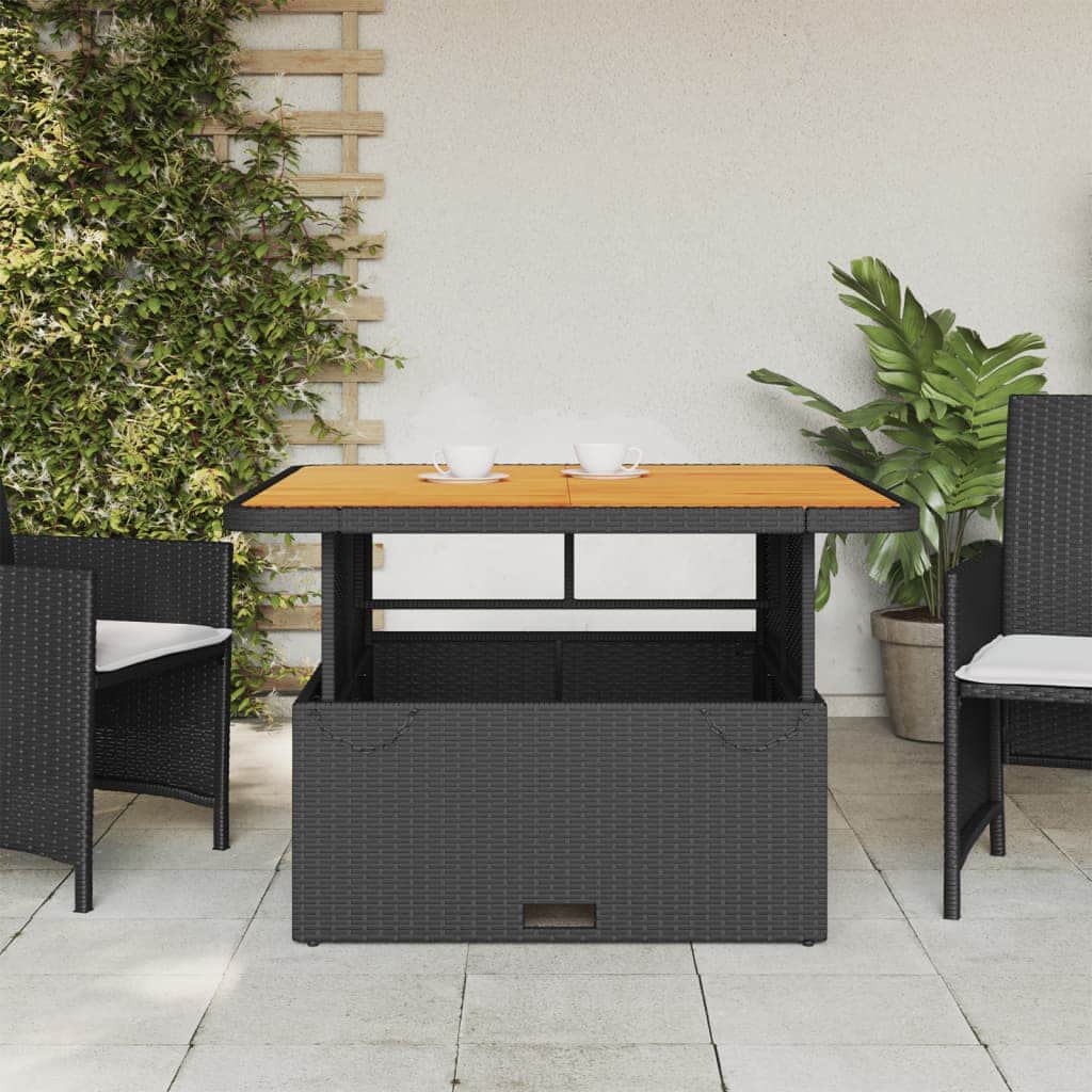 Decorative Garden Table Black 110x110x71 cm Patio Setup Summer