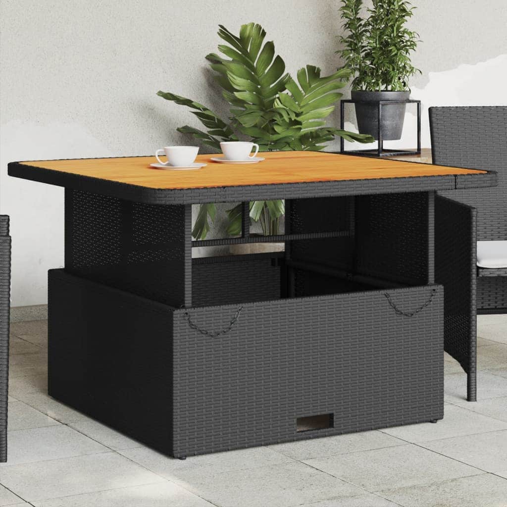 Decorative Garden Table Black 110x110x71 cm Patio Setup Summer