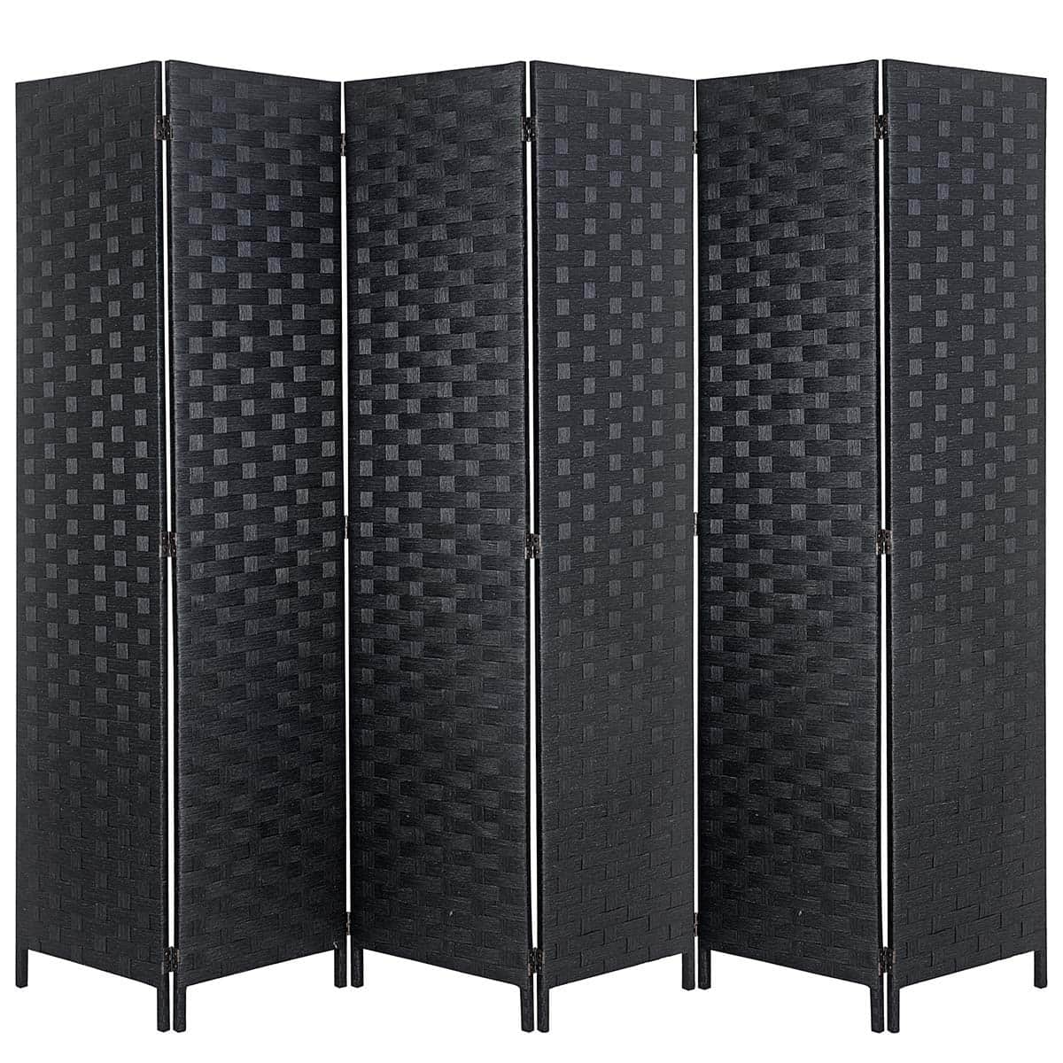 Decorative Room Divider 6 Panel Folding Privacy Screen Storage