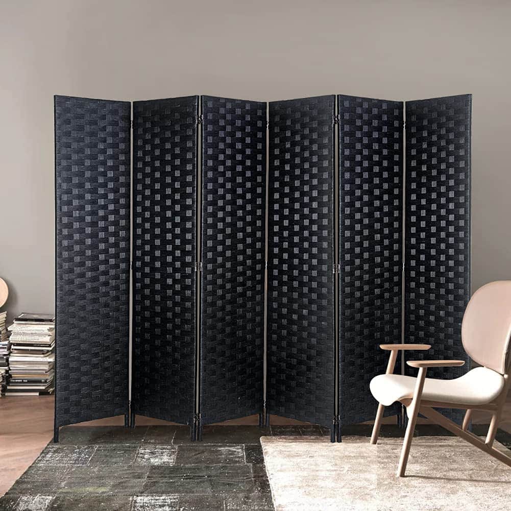 Decorative Room Divider 6 Panel Folding Privacy Screen Storage