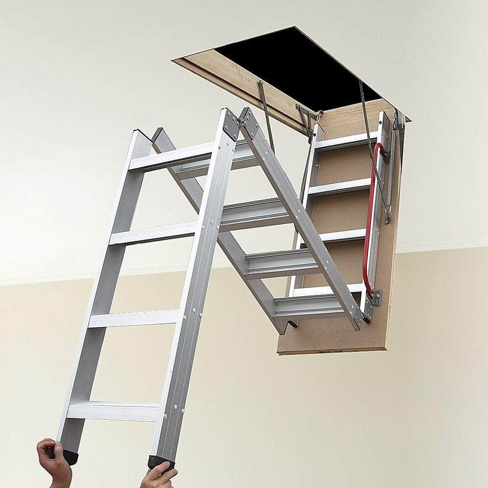Deluxe Aluminium Attic Loft Ladder - 2700Mm To 3050Mm