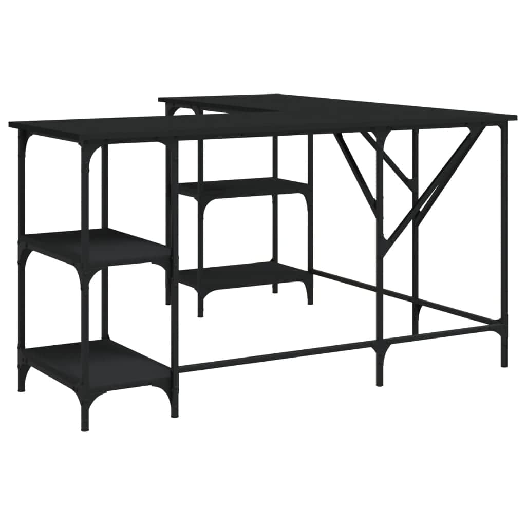 Desk Black Engineered Wood