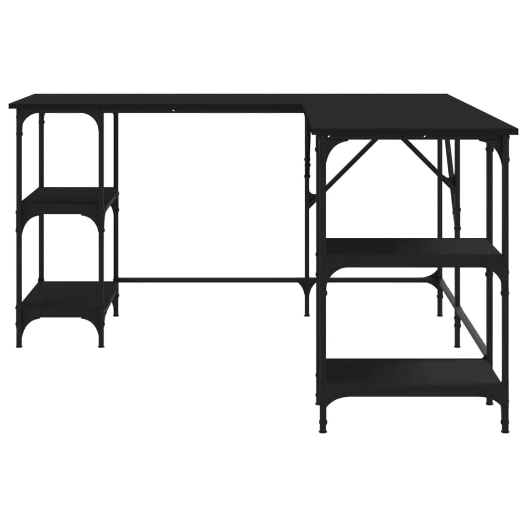 Desk Black Engineered Wood