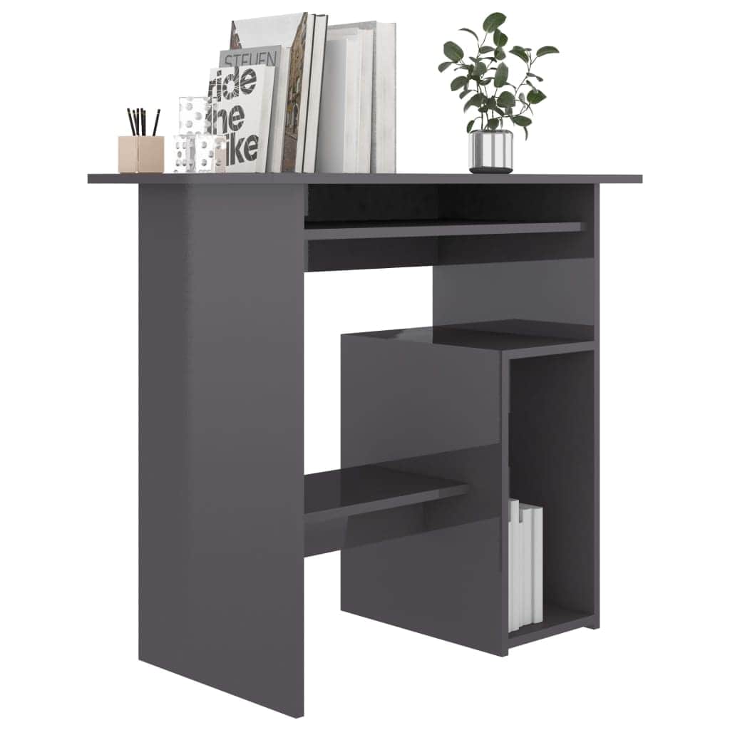 Desks - Desk High Gloss Grey Chipboard