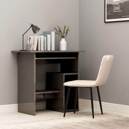 Desk High Gloss Grey Chipboard