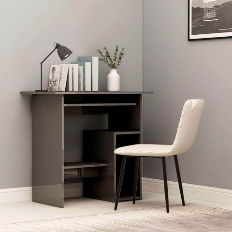 Desk High Gloss Grey Chipboard