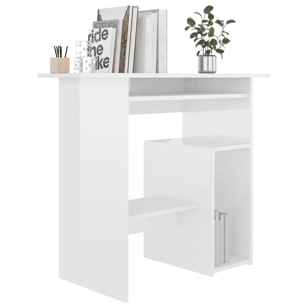 Desk High Gloss White Chipboard
