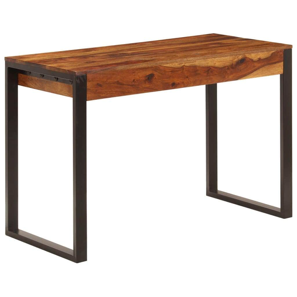 Desk Office Solid Sheesham Wood and Steel