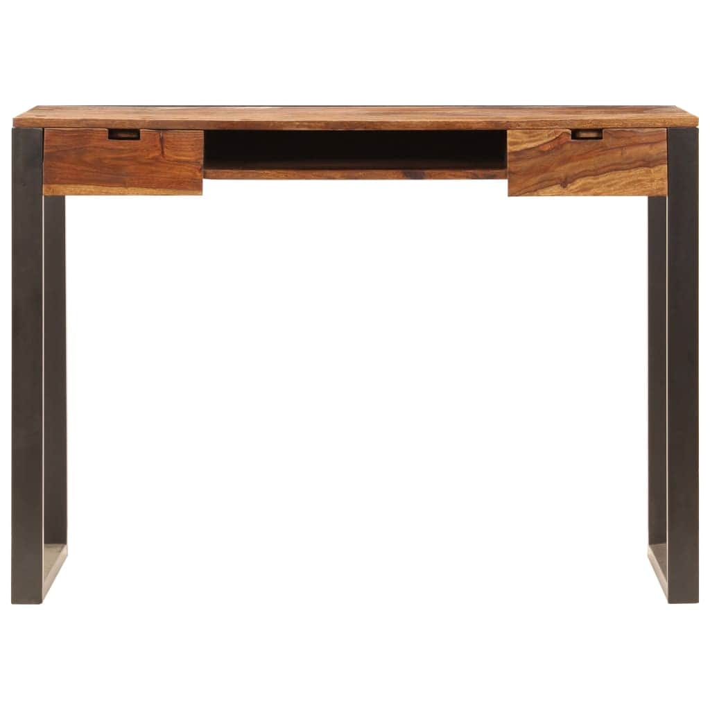 Desk Office Solid Sheesham Wood and Steel