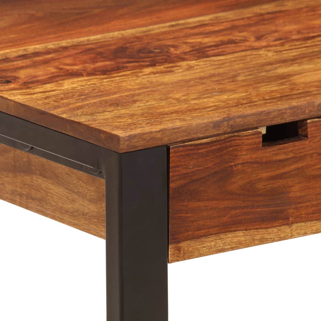 Desk Office Solid Sheesham Wood and Steel
