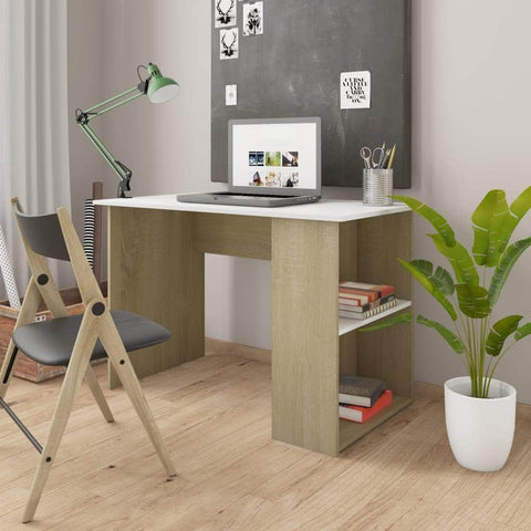 Desk White and Sonoma Oak  Chipboard