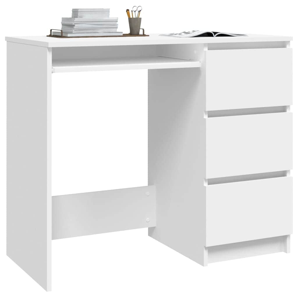 Desk White Engineered Wood