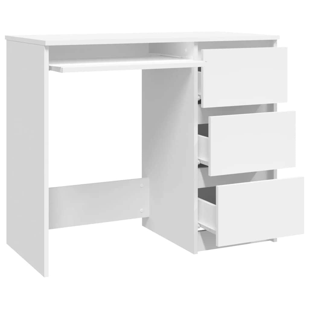 Desk White Engineered Wood
