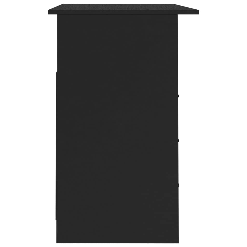 Desk with Drawers Black  Chipboard