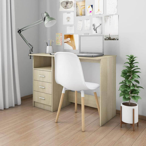 Desk with Drawers Sonoma Oak  Chipboard
