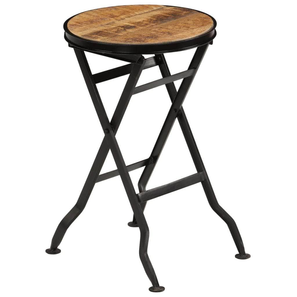 Desk with Folding Stool Solid Mango Wood