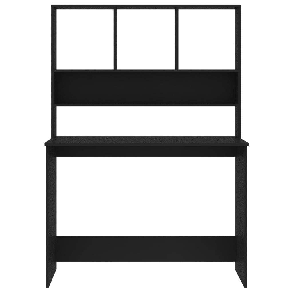 Desk with Shelves Black Chipboard