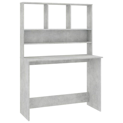 Desk with Shelves Concrete Grey Chipboard