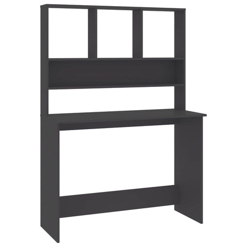 Desk with Shelves Grey Chipboard
