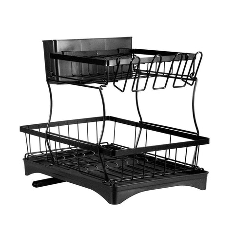 Detachable Dish Drying Rack Cutlery Black