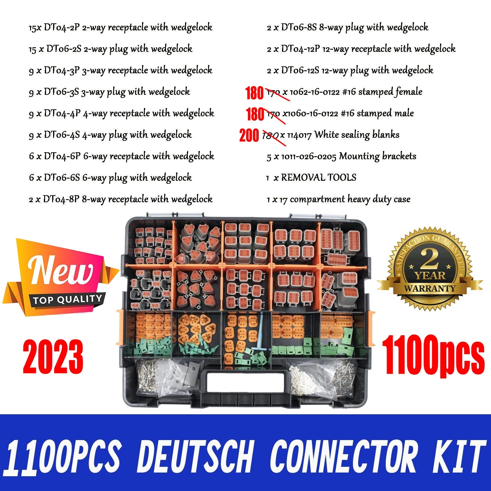 Au 1000 Pcs Deutsch Dt Connector Kit Contacts 1100Pcs Upgrade, Automotive Repair & Speciality Tools - photo 15