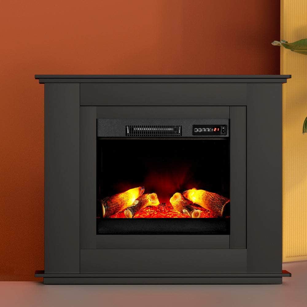 Devanti 2000W Electric Fireplace Mantle Portable Fire Log Wood Heater 3D Flame Effect