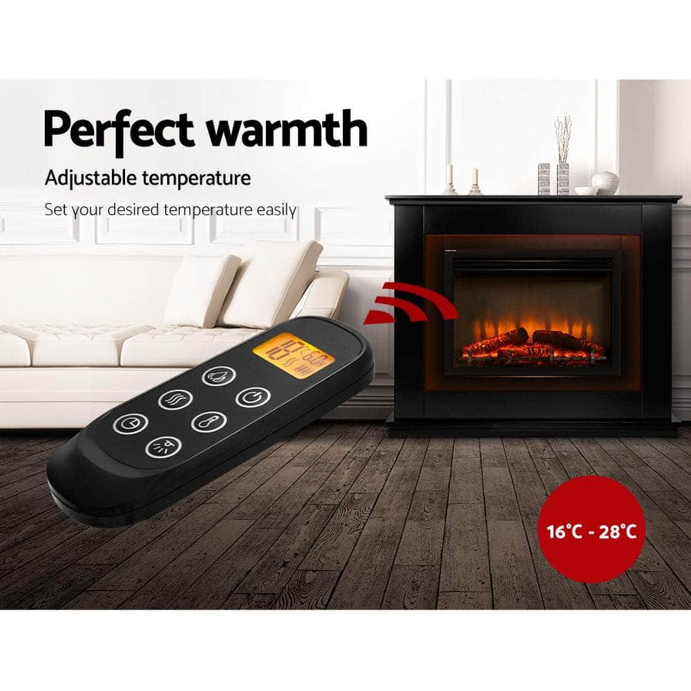 Devanti 2000W Electric Fireplace Mantle Portable Fire Log Wood Heater 3D Flame Effect