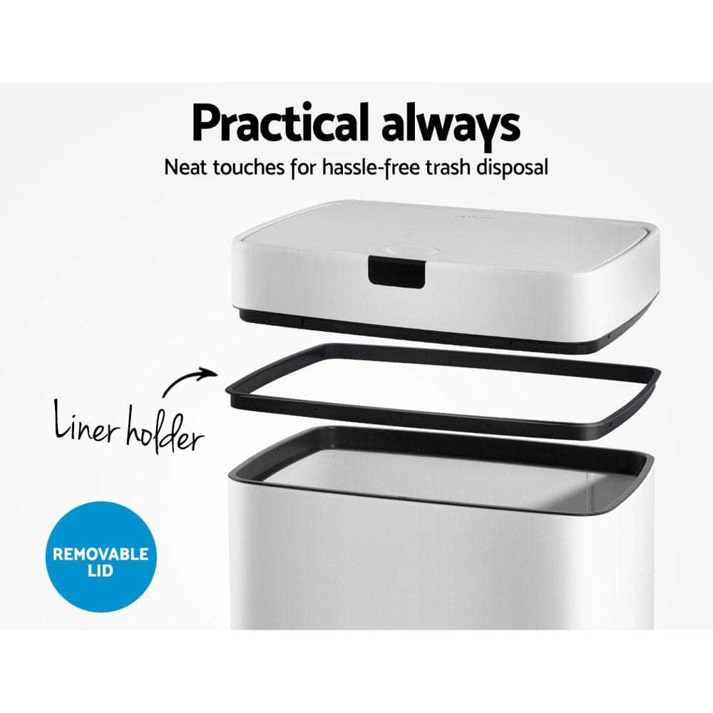 Devanti 45L Sensor Bin White