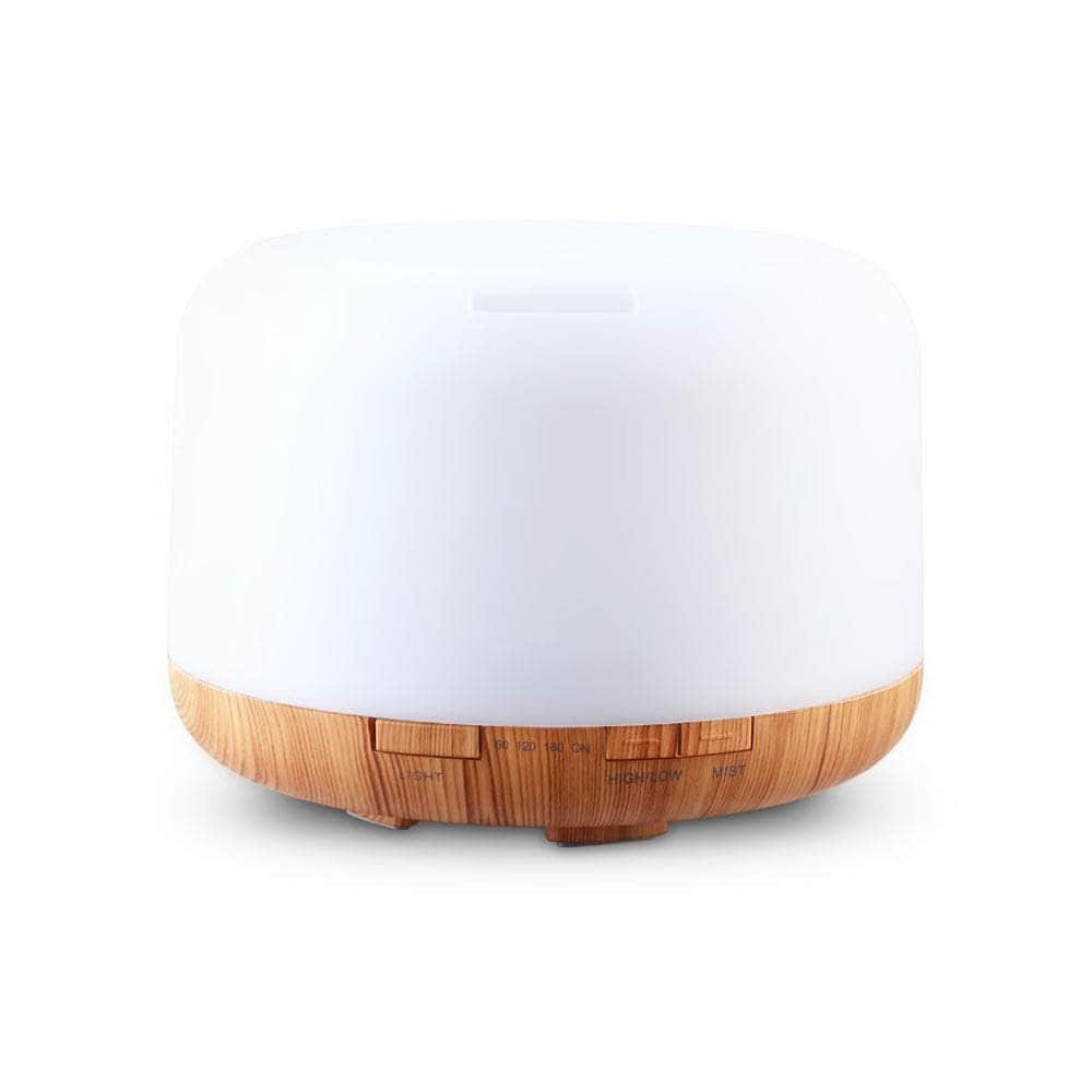 DEVANTI Aroma Diffuser Aromatherapy LED Night Light Air Humidifier Purifier Light Wood Grain 500ml