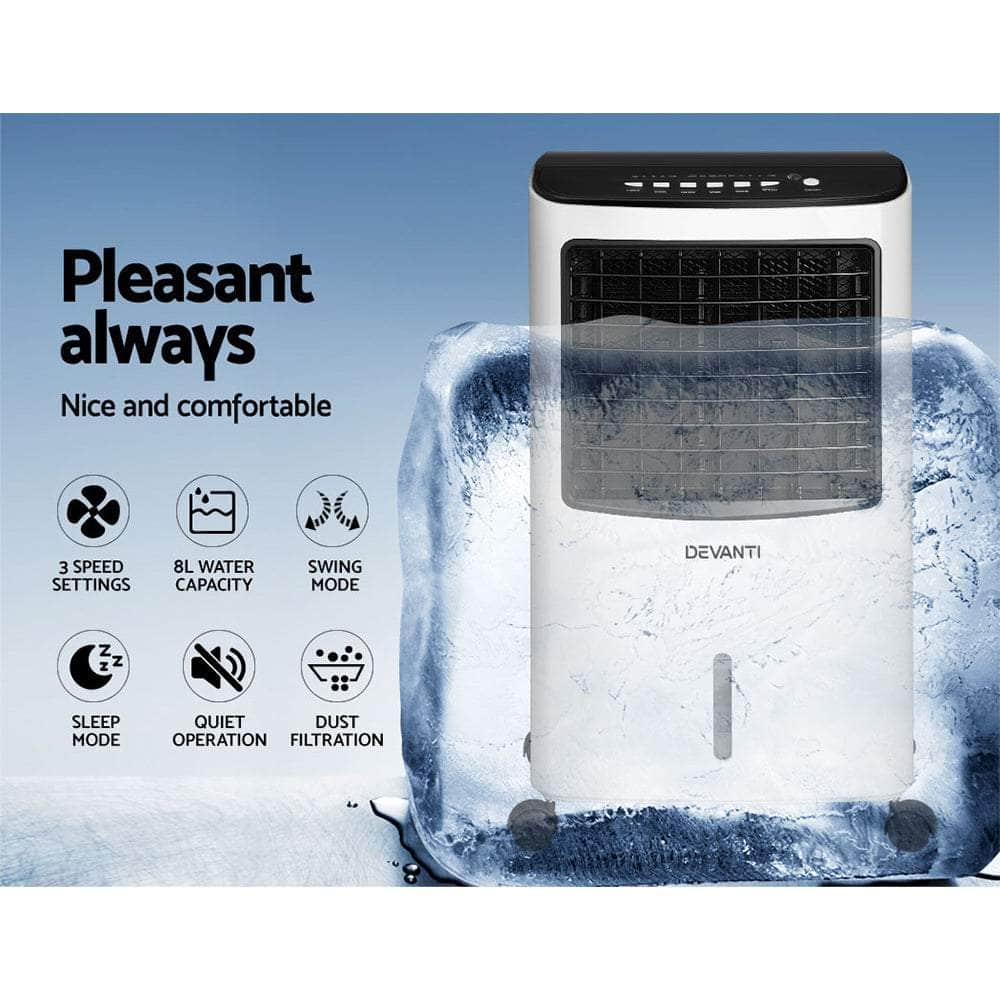 Devanti Evaporative Portable 8L Cooling Fan Humidifier
Air Cooler
