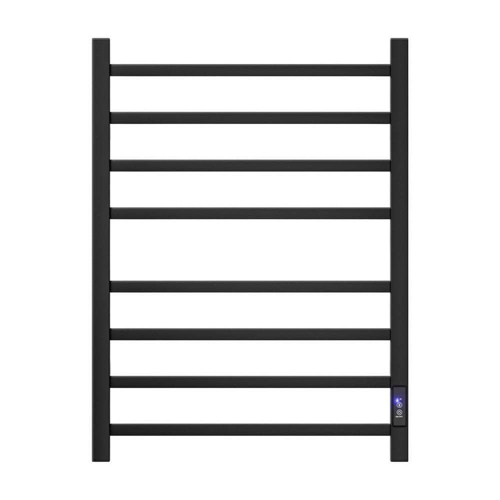 Devanti Heated Towel Rail 8 Square Bars with Timer Electric Heater Warmer Rack