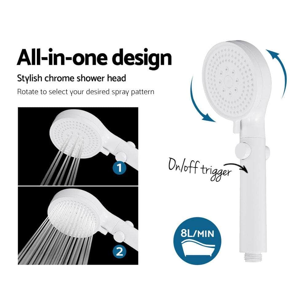 DEVANTi Outdoor Portable Gas Hot Water Heater Shower Camping LPG Caravan Pump White