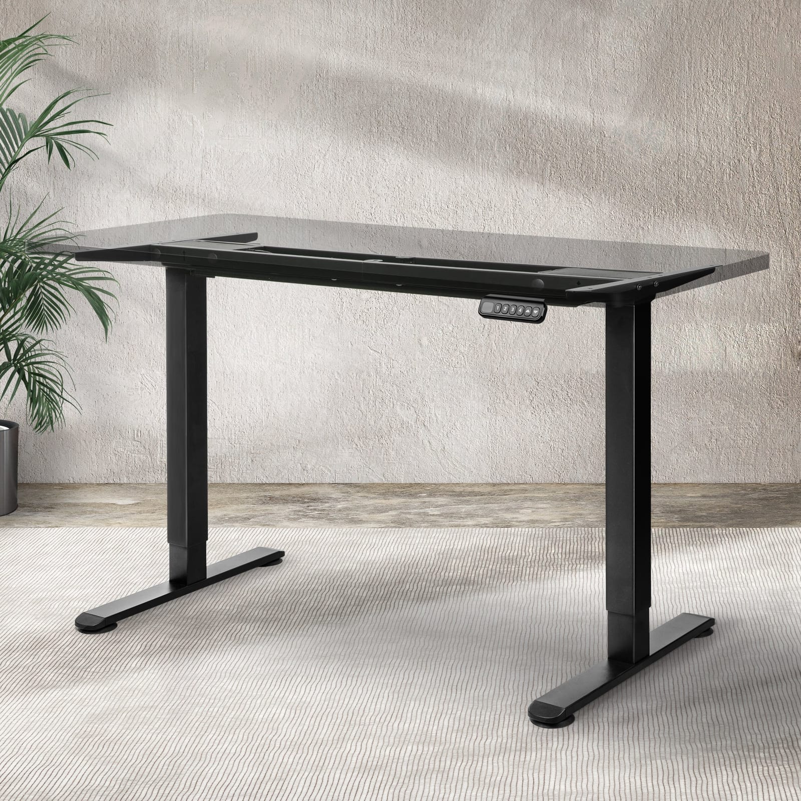Black colour - Functional Motorised Standing Desk Frame Black Dual Motor  Premium