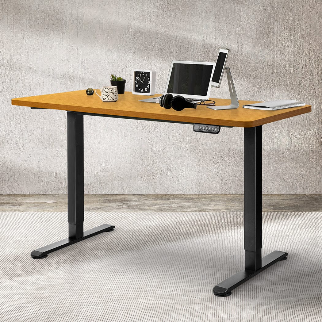 120Cm - Contemporary Motorised Standing Desk Adjustable 120cm Natural 800x