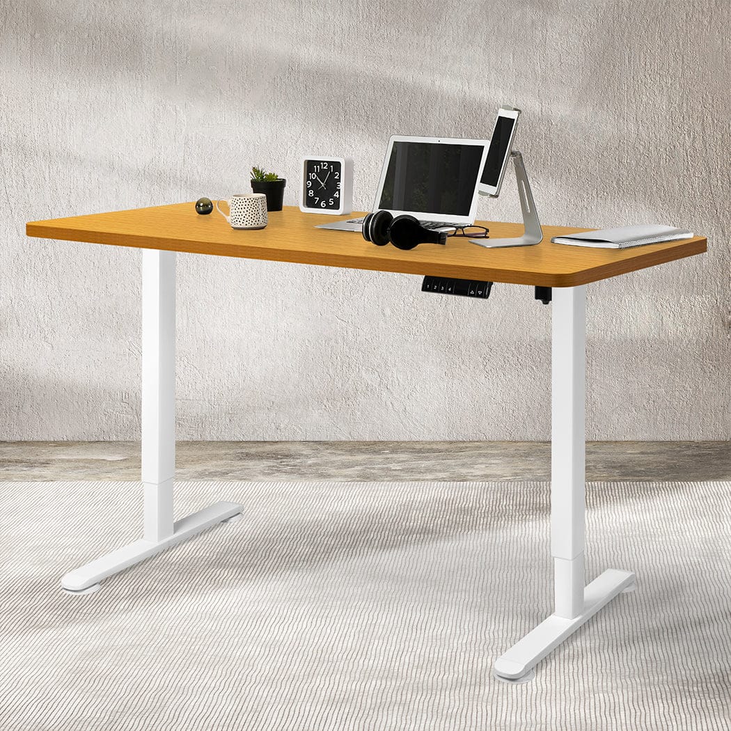 120Cm - Stylish Motorised Standing Desk Height 120cm Natural 800x 1.5MM
