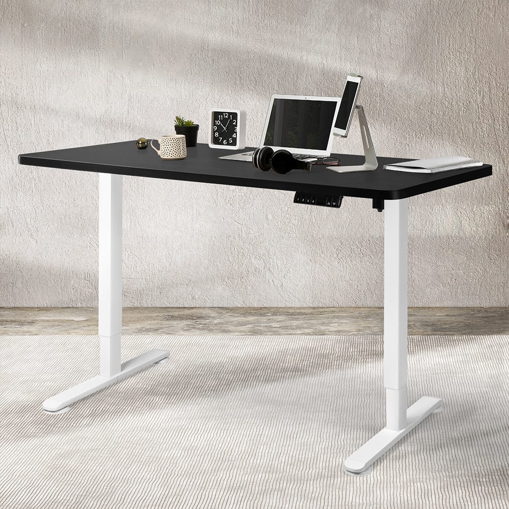 140Cm - Ergonomic Motorised Standing Desk Adjustable 140cm Black 1000x 1MM