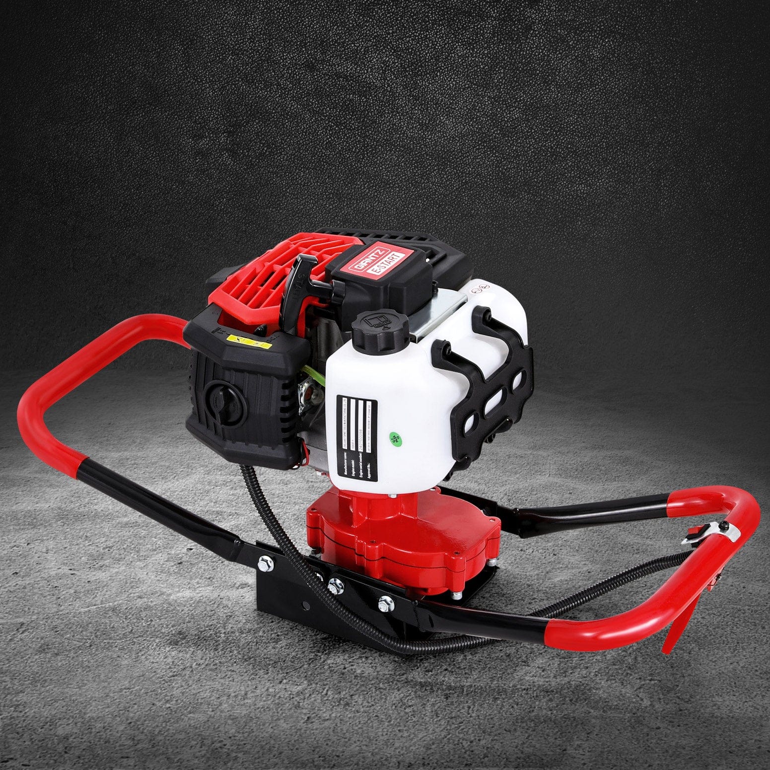 65CC Post Hole Digger Motor Only Petrol Engine Red with Outdoor Power Equipment
