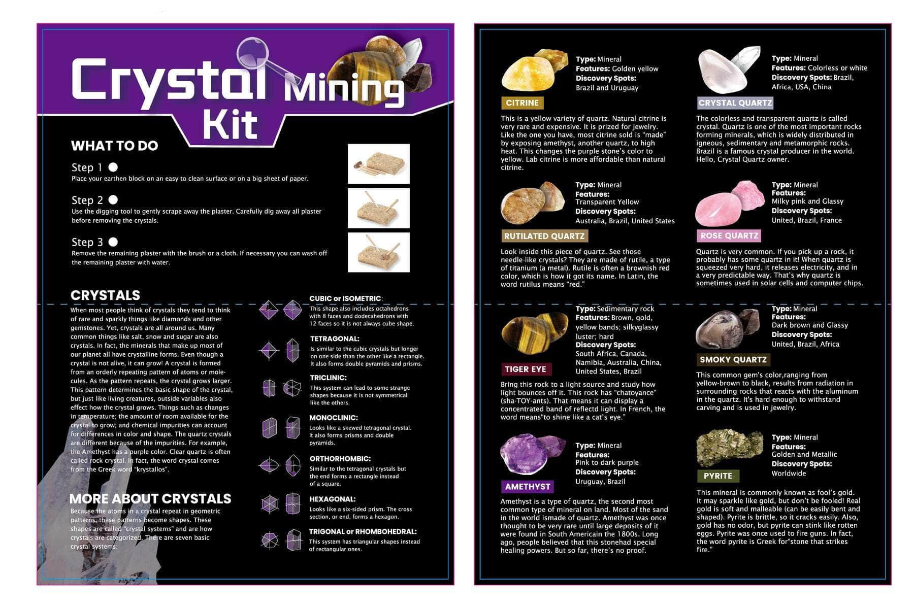 Dig & discover crystal mining kit