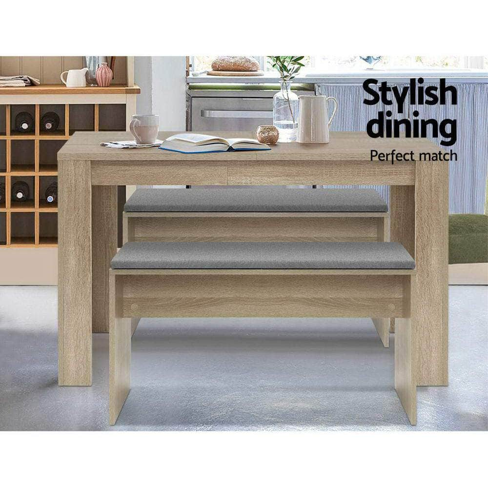 Dining Bench NATU Upholstery Seat Stool Chair Cushion Kitchen Furniture Oak 90cm