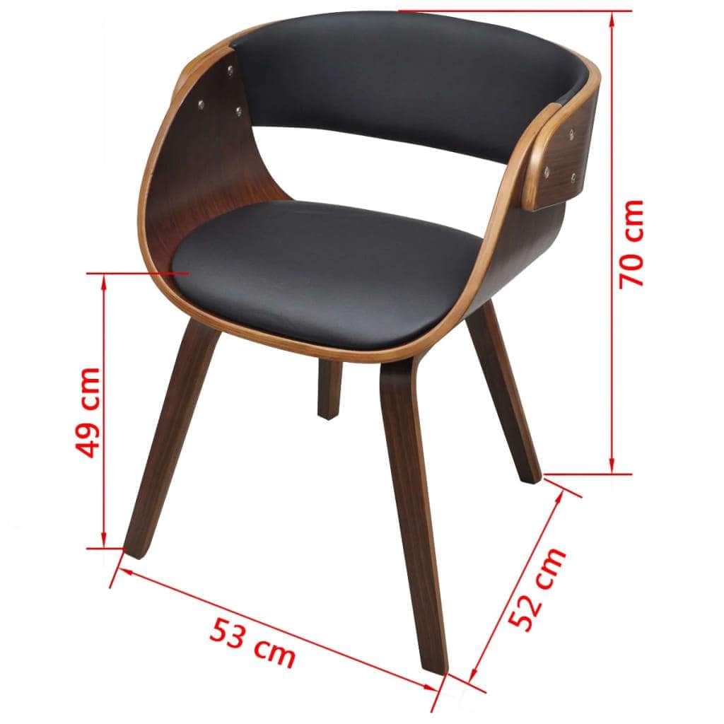 Dining Chair Bent Wood and Faux Leather