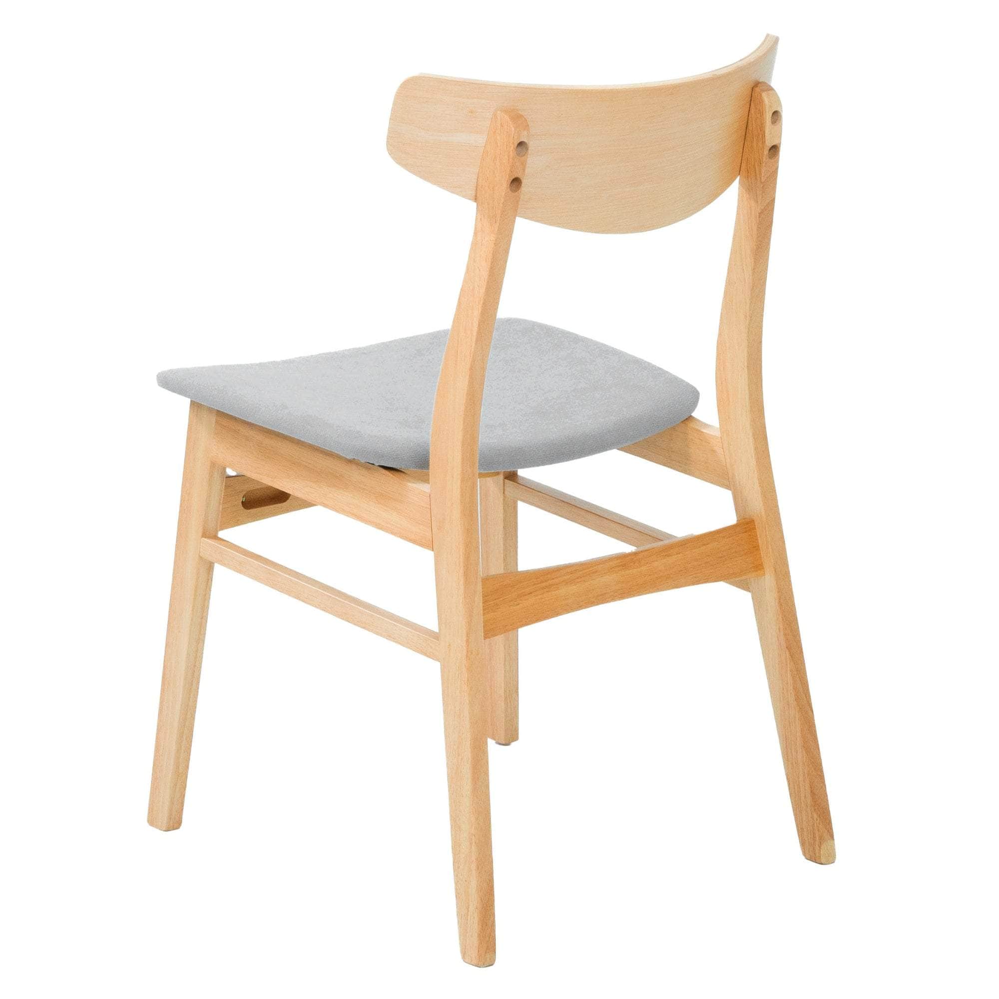 Dining Chair Fabric Seat Scandinavian Style Solid Rubberwood