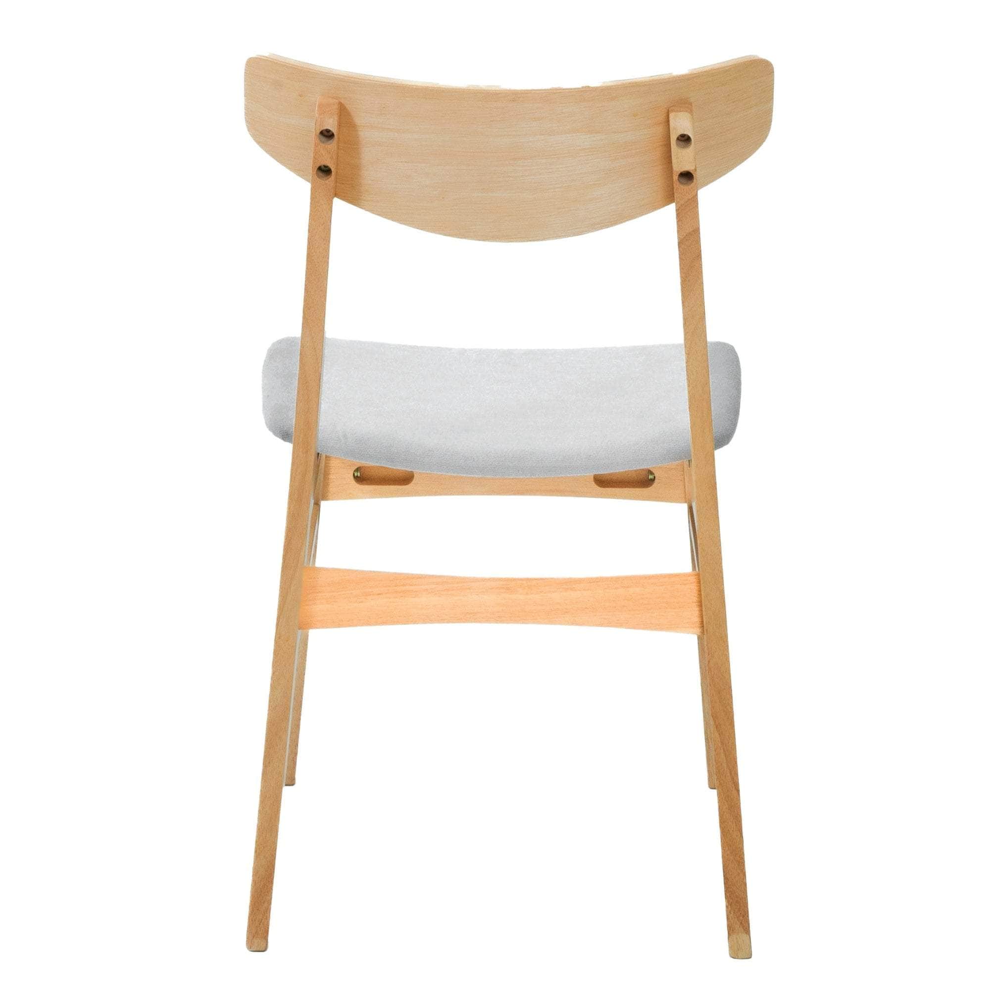 Dining Chair Fabric Seat Scandinavian Style Solid Rubberwood