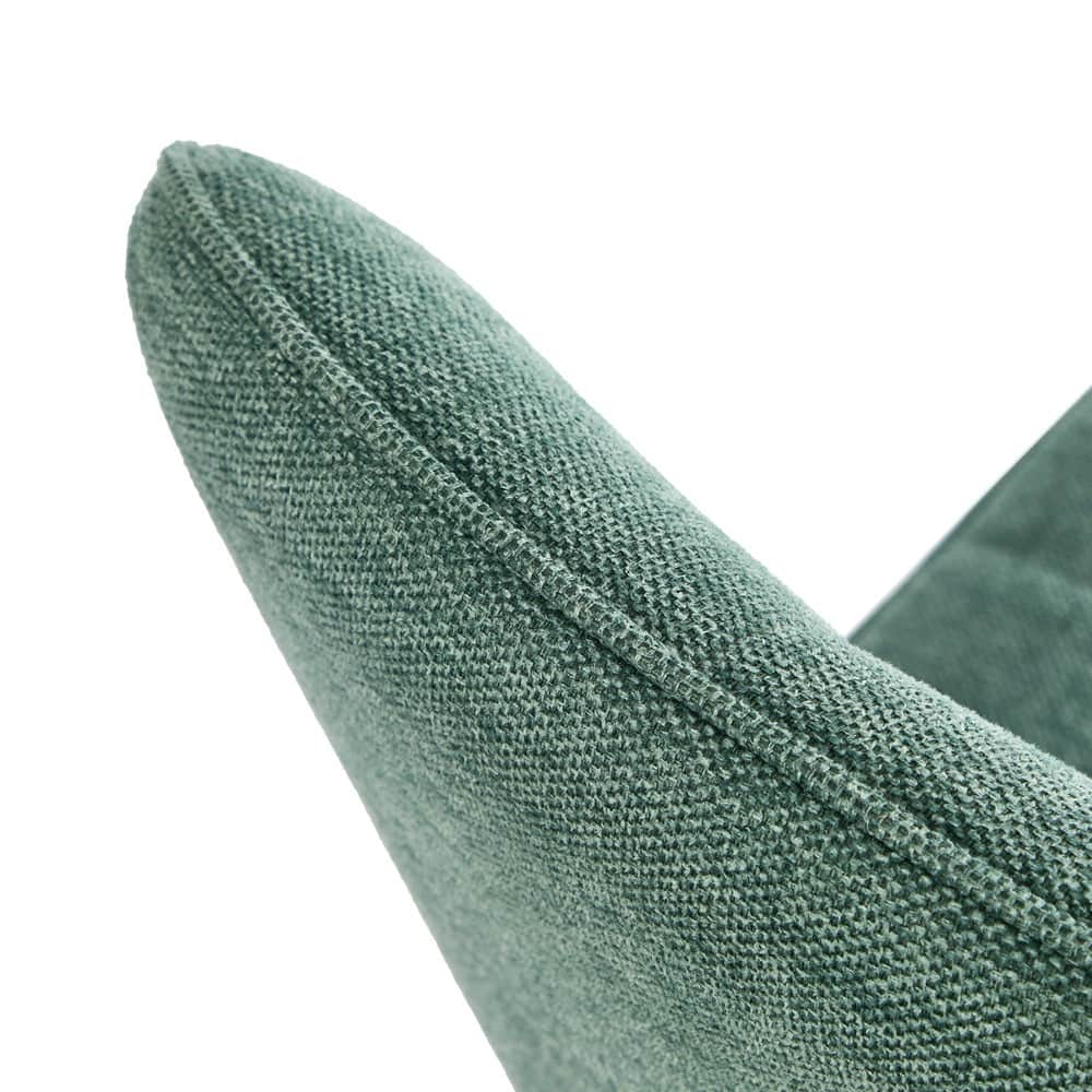 Dining Chair Set of 2 Green/Grey Linen Fabric Padded Seat Accent