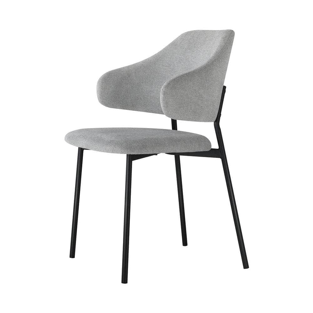 Dining Chair Set of 2 Grey and Black