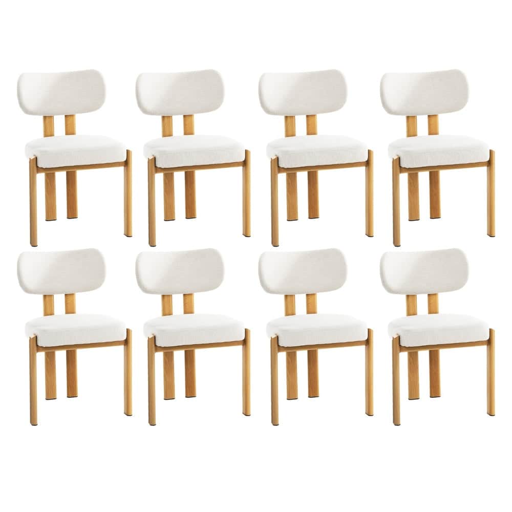 Dining Chair Set of 4,6,8 Beige Linen Fabric with Padded Foam Seat