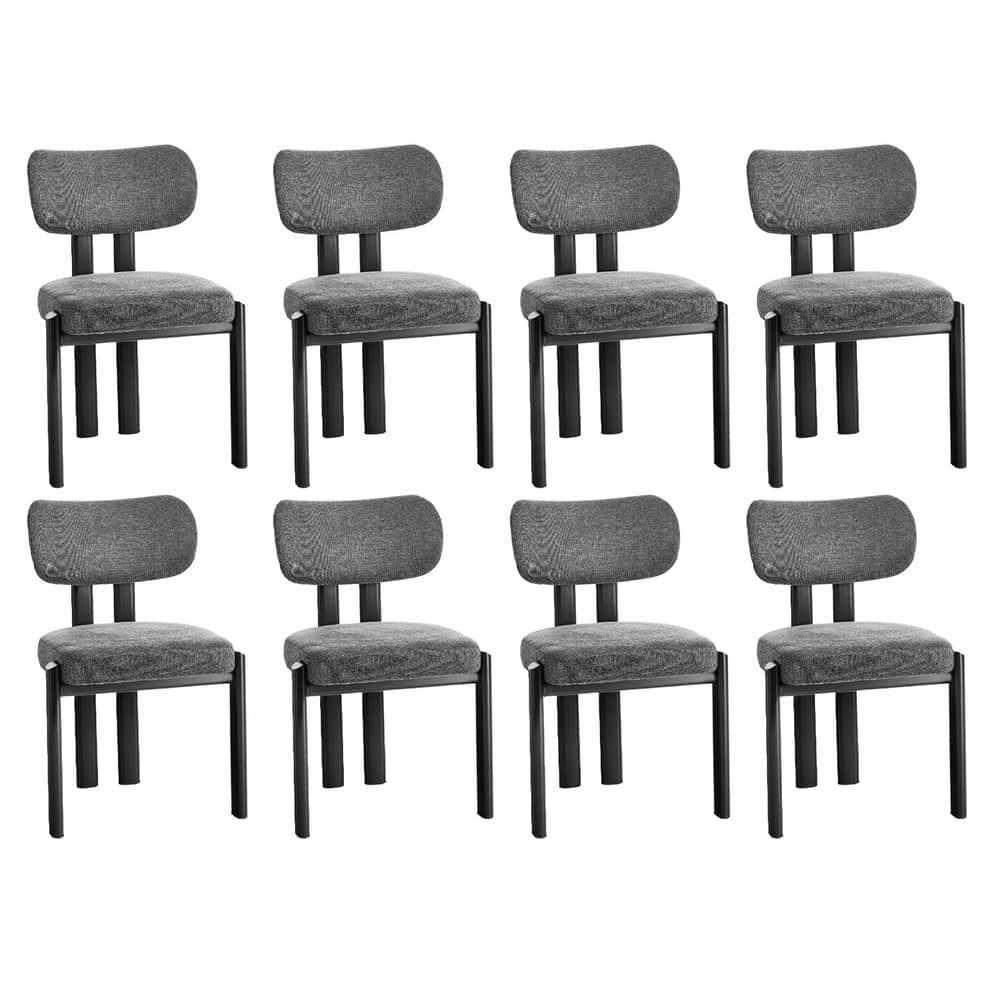Dining Chair Set of 4,6,8 Grey Linen Fabric with Padded Foam Seat